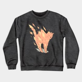 cat fire Crewneck Sweatshirt